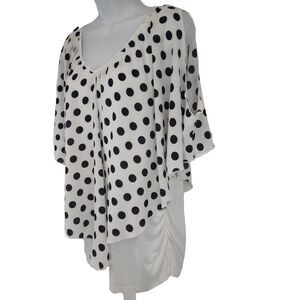 Minimi Maternity Women Blouse White Black Polka Dot Sleeveless Inner Tank Top